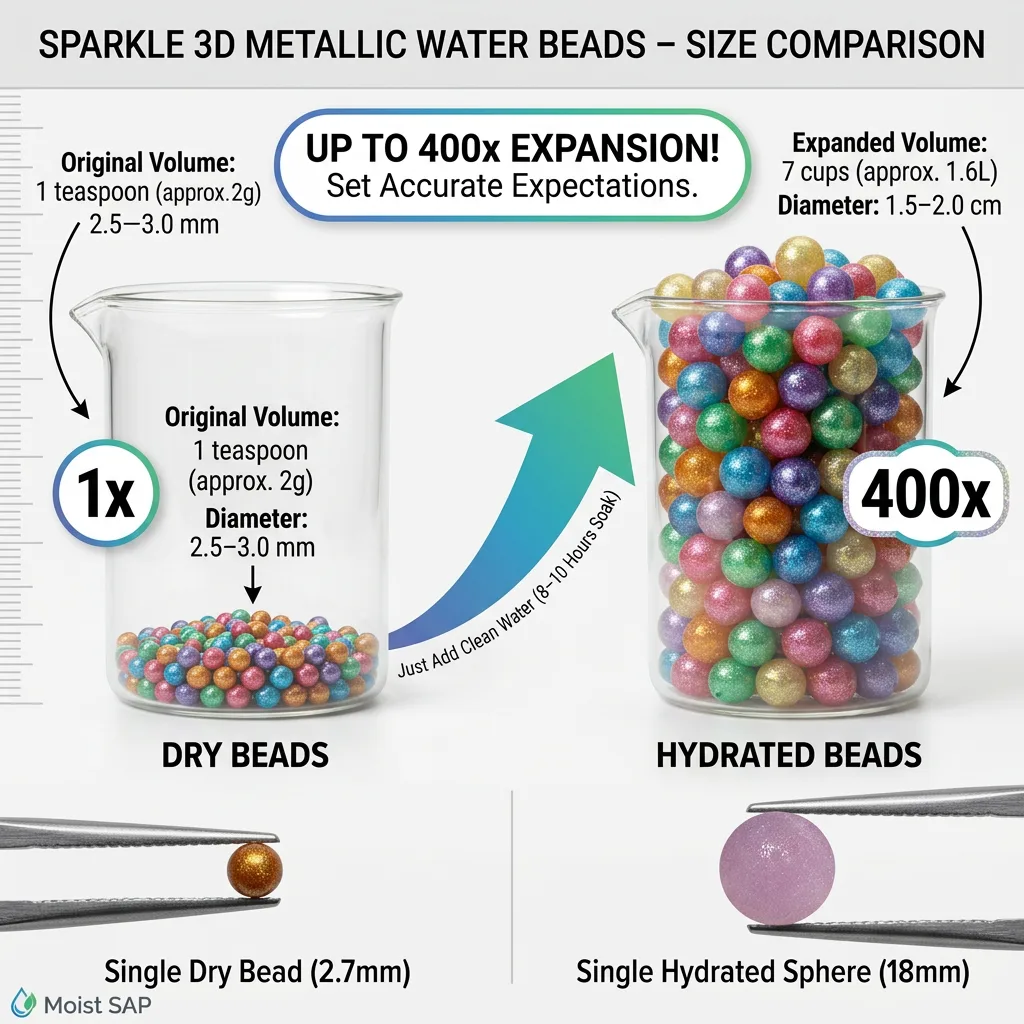 hydrogel beads diameter comparison